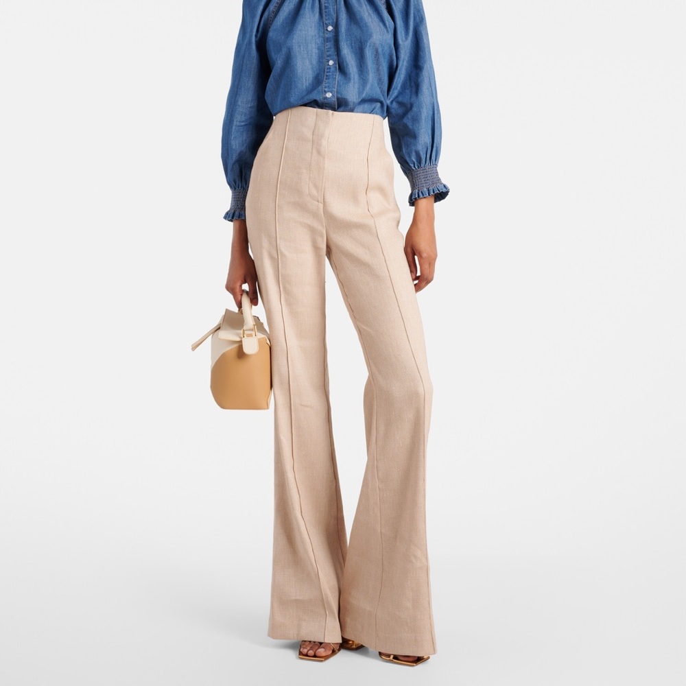Veronica Beard Komi linen-blend twill flared pants